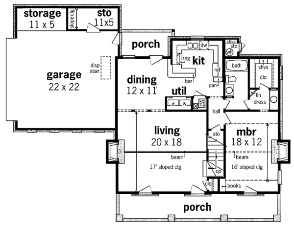Dream House Plan - Traditional Floor Plan - Main Floor Plan #45-417