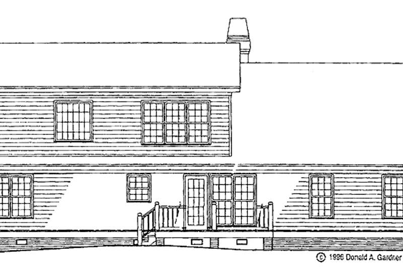 Home Plan - Exterior - Rear Elevation for Country House Plan #929-246 - 3 bed, 2 bath
