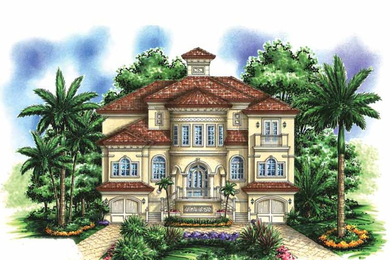 Home Plan - Exterior - Front Elevation 3 for Mediterranean House Plan #1017-154 - 4 bed, 5.5 bath