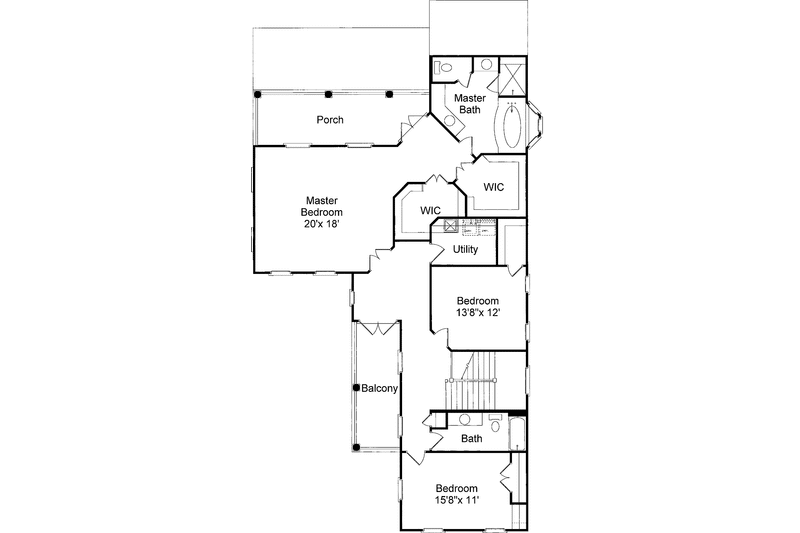 Home Plan - Floor Plan - Upper Floor for Classical House Plan #37-263 - 4 bed, 3 bath