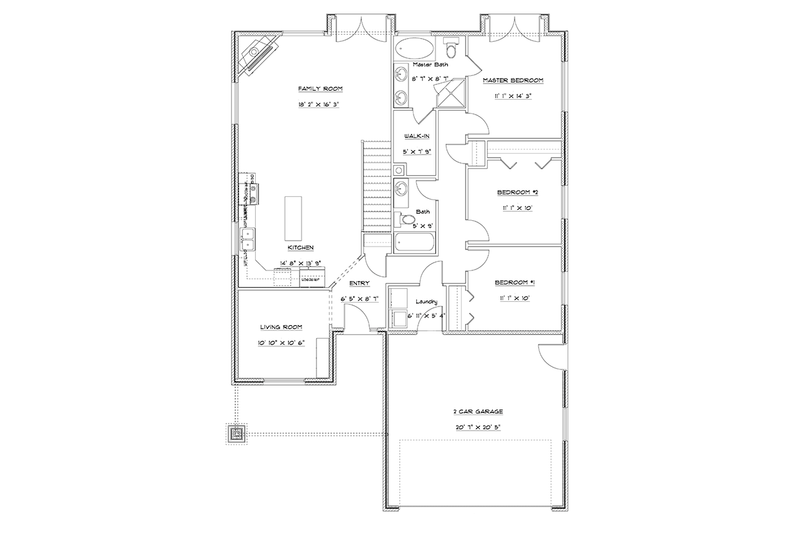 House Design - Floor Plan - Main Floor for Ranch House Plan #1060-9 - 5 bed, 3 bath