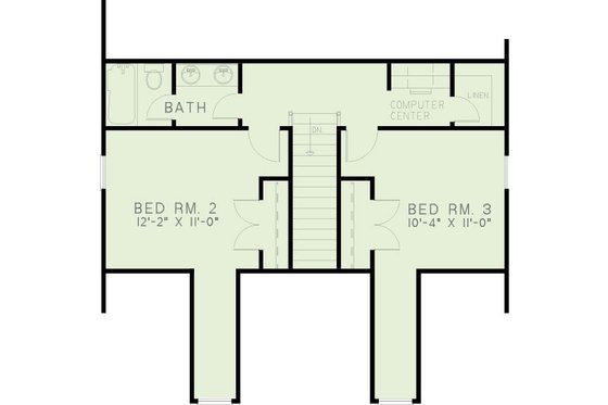 Floor Plan - Upper Floor for Country House Plan #17-2635 - 3 bed, 2 bath