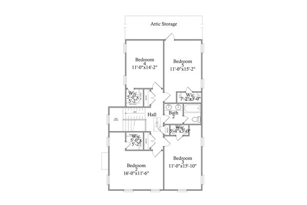 Traditional Floor Plan - Upper Floor Plan #69-421