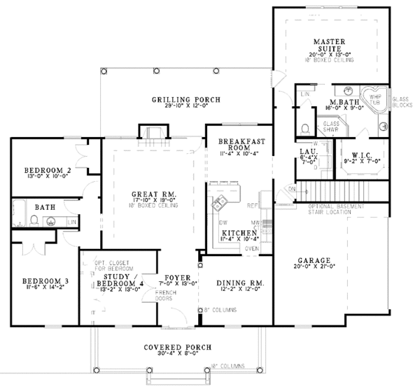 Dream House Plan - Country Floor Plan - Main Floor Plan #17-2995