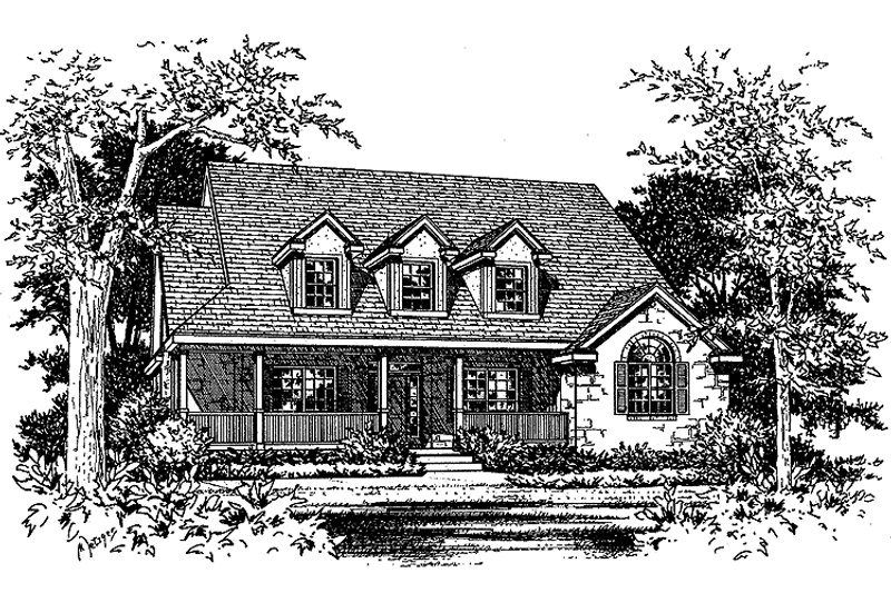 Architectural House Design - Country Exterior - Front Elevation Plan #472-189