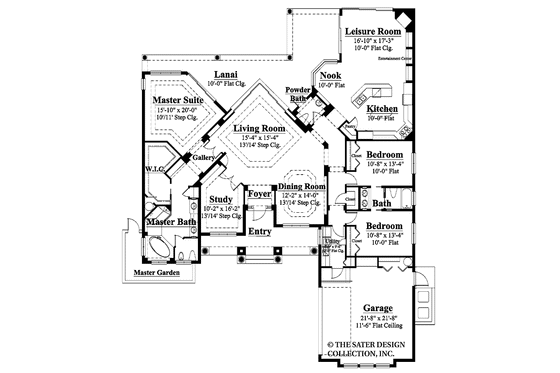 Floor Plan - Main Floor for Mediterranean House Plan #930-344 - 3 bed, 2.5 bath