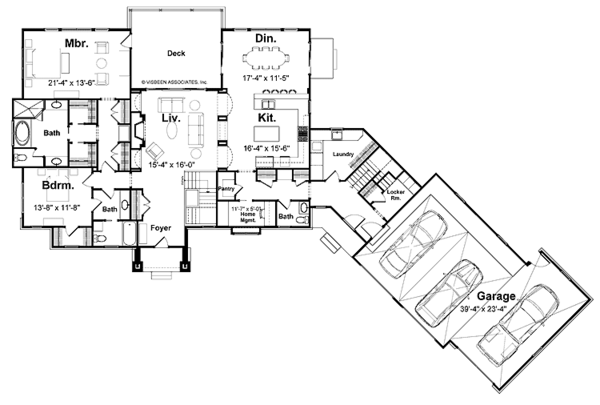 Architectural House Design - Craftsman Floor Plan - Main Floor Plan #928-36