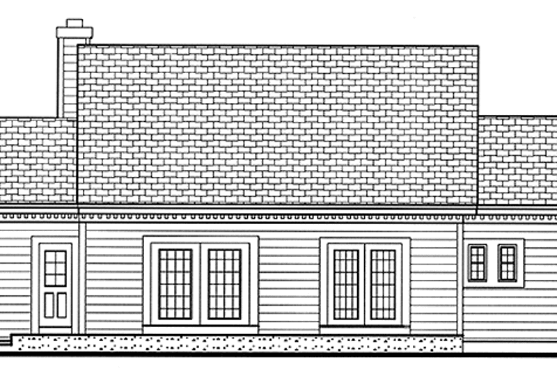 Home Plan - Exterior - Rear Elevation for Ranch House Plan #3-291 - 3 bed, 2 bath