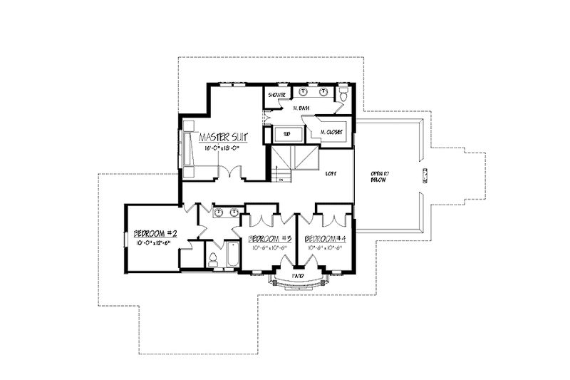 House Blueprint - Floor Plan - Upper Floor for Country House Plan #937-36 - 4 bed, 2.5 bath