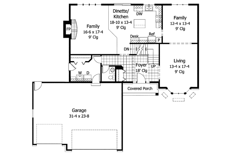 Home Plan - Floor Plan - Main Floor for Country House Plan #51-869 - 4 bed, 2.5 bath