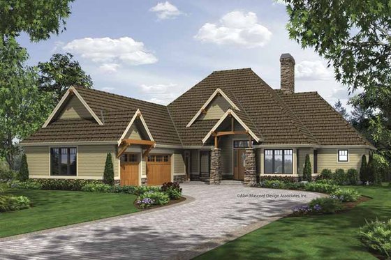 Exterior - Front Elevation 3 for Craftsman House Plan #48-864 - 4 bed, 4.5 bath