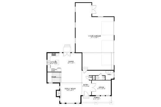 Floor Plan - Main Floor for Contemporary House Plan #1060-142 - 3 bed, 2.5 bath