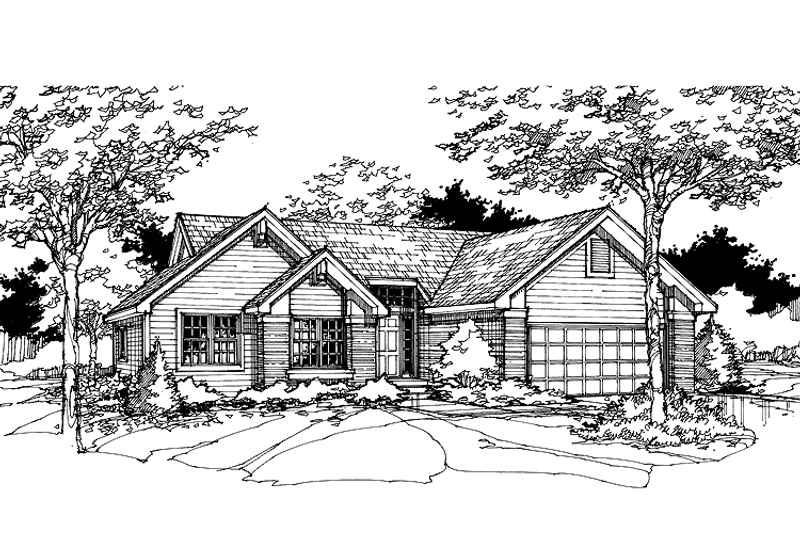 Architectural House Design - Ranch Exterior - Front Elevation Plan #320-943
