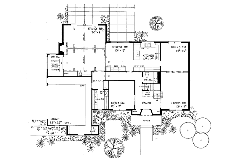 Home Plan - Floor Plan - Main Floor for Traditional House Plan #72-875 - 4 bed, 2.5 bath