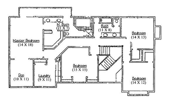 House Plan Design - Country Floor Plan - Upper Floor Plan #945-48