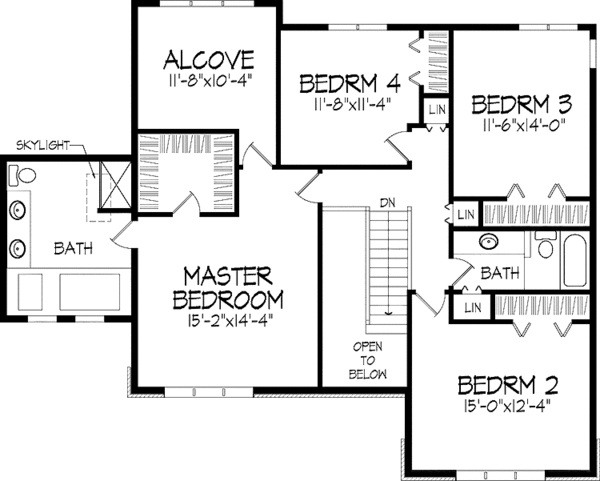 Dream House Plan - Traditional Floor Plan - Upper Floor Plan #51-951