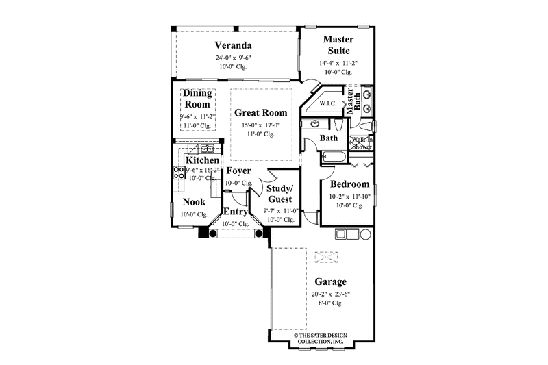 Dream House Plan - Floor Plan - Main Floor for Mediterranean House Plan #930-379 - 2 bed, 2 bath