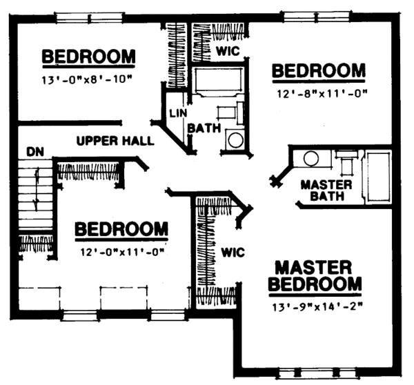 Dream House Plan - Country Floor Plan - Upper Floor Plan #1016-20