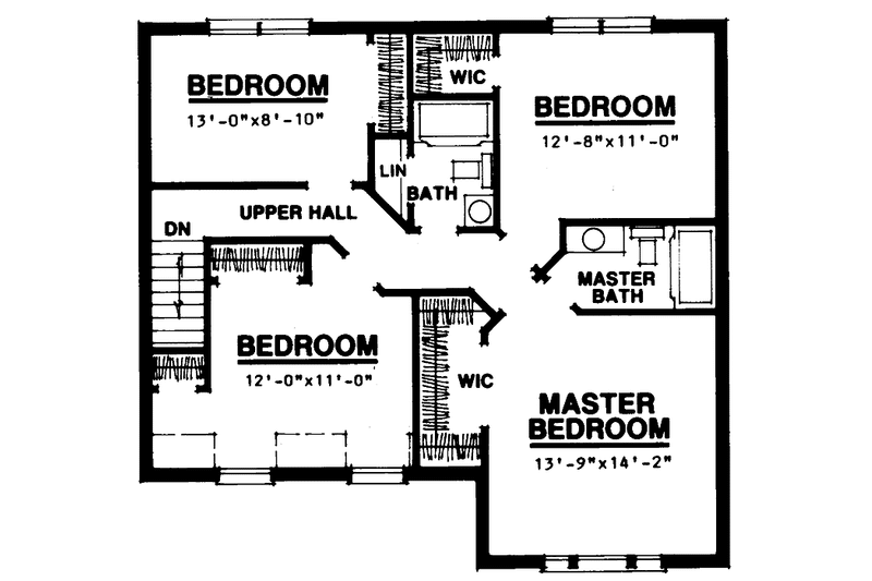Dream House Plan - Floor Plan - Upper Floor for Country House Plan #1016-20 - 4 bed, 2.5 bath