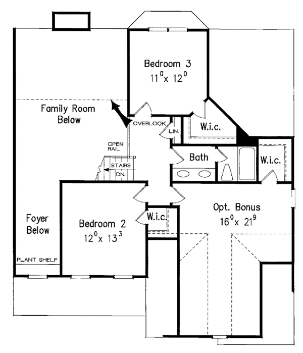 Home Plan - Colonial Floor Plan - Upper Floor Plan #927-876