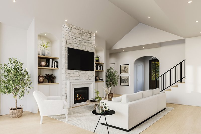 Architectural House Design - Interior - Family Room for European House Plan #23-2777 - 3 bed, 2.5 bath