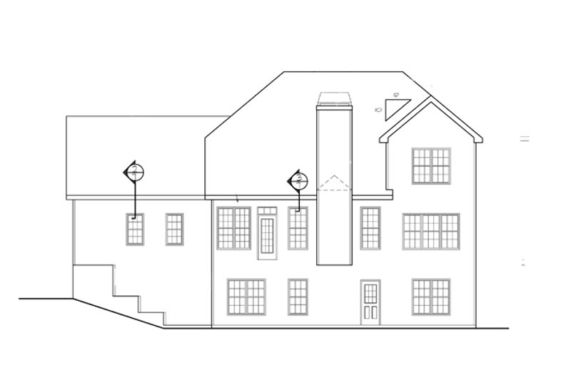 Home Plan - Exterior - Rear Elevation for Colonial House Plan #927-753 - 4 bed, 2.5 bath