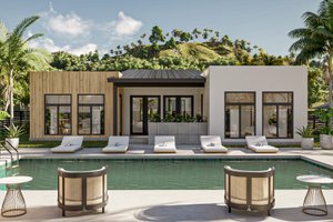 Exterior - Rear Elevation for Modern House Plan #455-570 - 2 bed, 2 bath