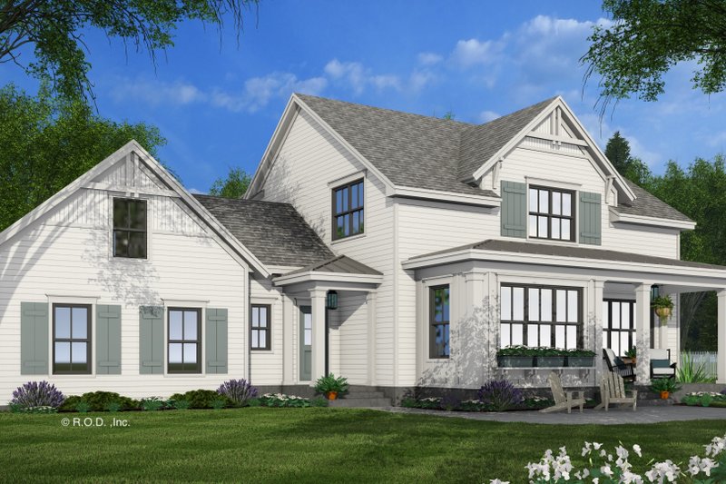 Dream House Plan - Exterior - Rear Elevation 1 for Farmhouse House Plan #51-1272 - 4 bed, 3.5 bath