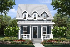 Cottage Exterior - Front Elevation Plan #430-115
