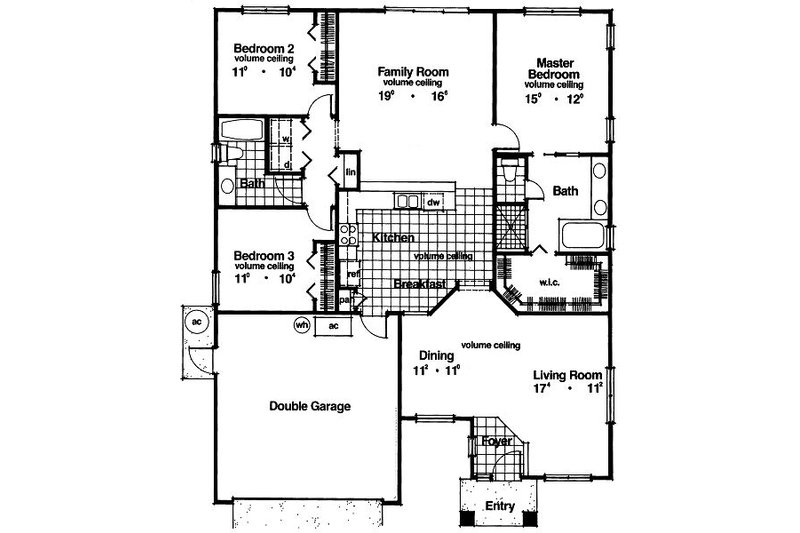 Mediterranean Style House Plan - 3 Beds 2 Baths 1750 Sq/Ft Plan #417 ...