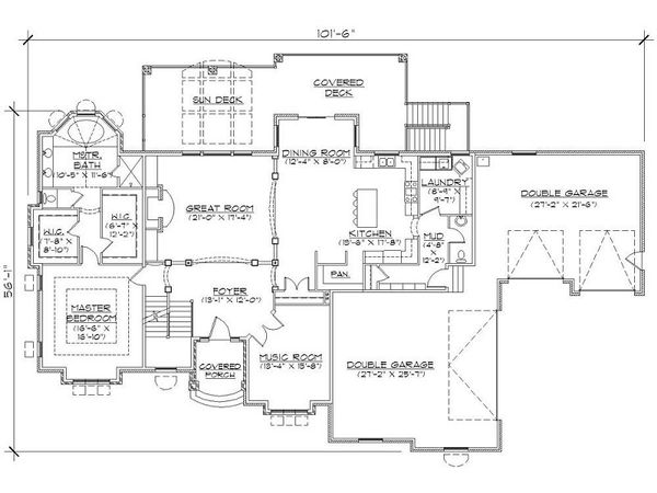 House Plan Design - European Floor Plan - Main Floor Plan #5-397