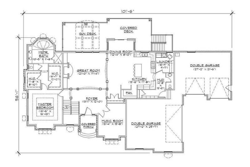 Dream House Plan - Floor Plan - Main Floor for European House Plan #5-397 - 6 bed, 3.5 bath