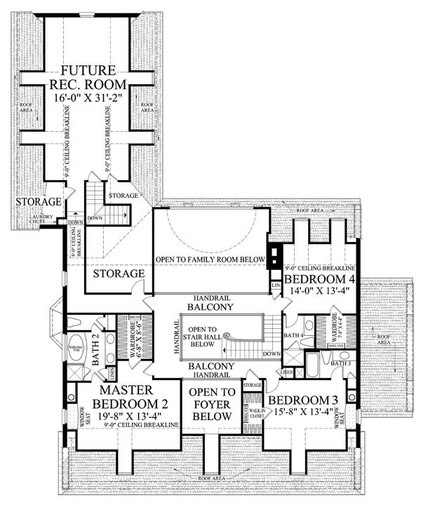 House Blueprint - Country Floor Plan - Upper Floor Plan #137-233