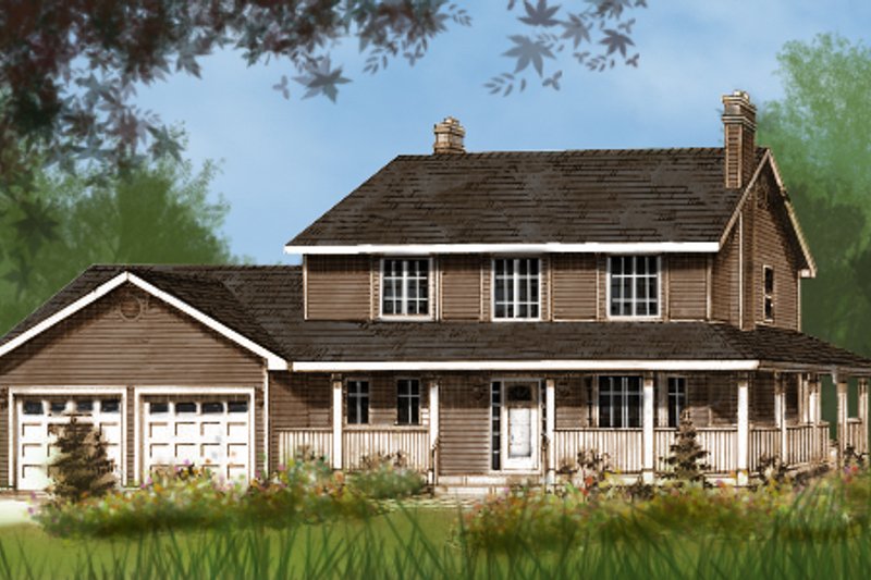 Architectural House Design - Country Exterior - Front Elevation Plan #427-2