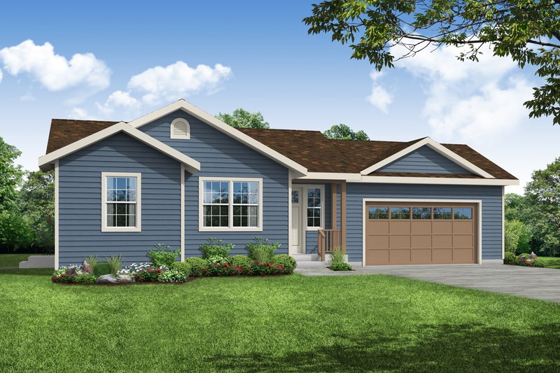 Country Style House Plan - 1 Beds 1 Baths 900 Sq/Ft Plan #124-1170