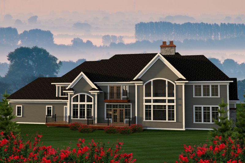 Architectural House Design - Exterior - Rear Elevation for Traditional House Plan #70-1206 - 4 bed, 3.5 bath