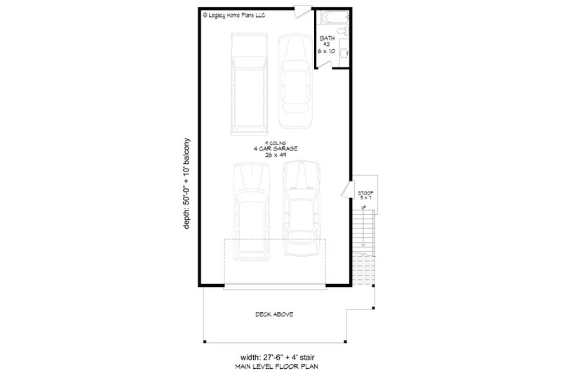 Architectural House Design - Floor Plan - Main Floor for Contemporary House Plan #932-950 - 3 bed, 2 bath