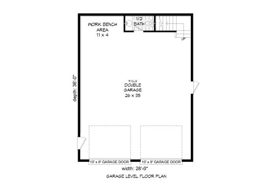 Floor Plan - Main Floor for Farmhouse House Plan #932-159, 0.5 bath