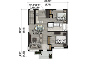 Contemporary Style House Plan - 2 Beds 1 Baths 821 Sq/Ft Plan #25-4407 