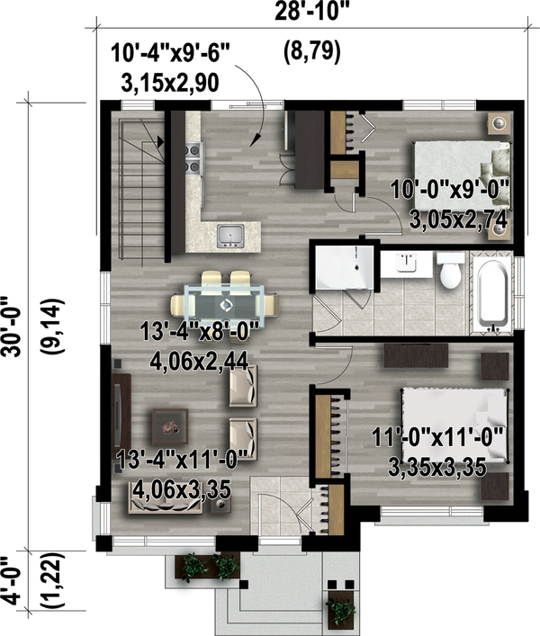 Contemporary Floor Plan - Main Floor Plan #25-4407