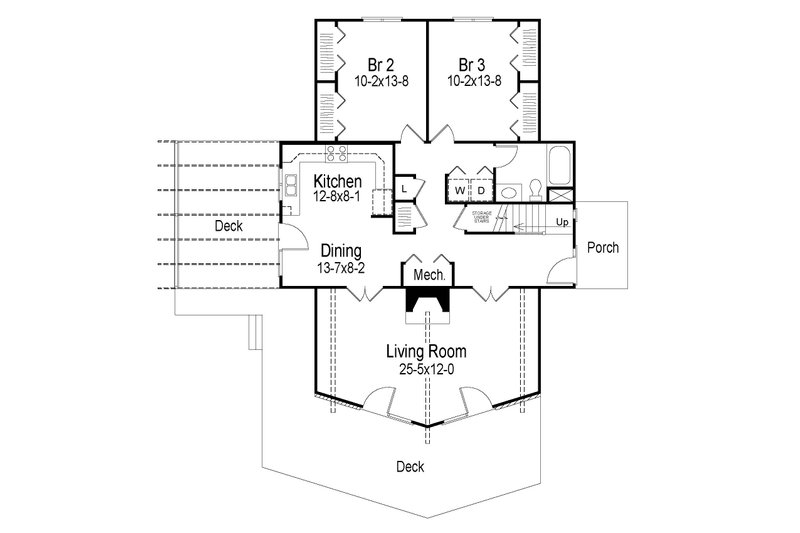Home Plan - Floor Plan - Main Floor for Modern House Plan #57-161 - 3 bed, 2 bath