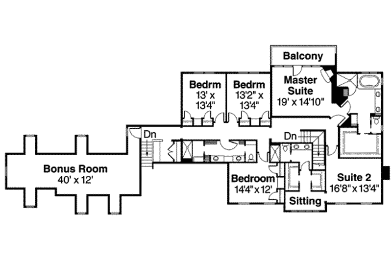 Home Plan - Floor Plan - Upper Floor for Colonial House Plan #124-550 - 5 bed, 5.5 bath