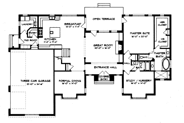 House Plan Design - European Floor Plan - Main Floor Plan #413-834