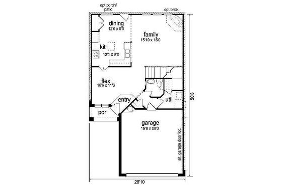 Floor Plan - Main Floor for Traditional House Plan #84-268 - 4 bed, 2.5 bath