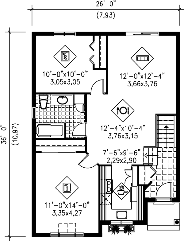 Architectural House Design - Cottage Floor Plan - Main Floor Plan #25-127