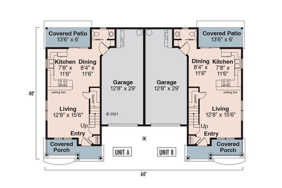 Floor Plan - Main Floor for Cottage House Plan #124-1294 - 4 bed, 2.5 bath