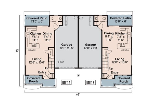 House Blueprint - Cottage Floor Plan - Main Floor Plan #124-1294