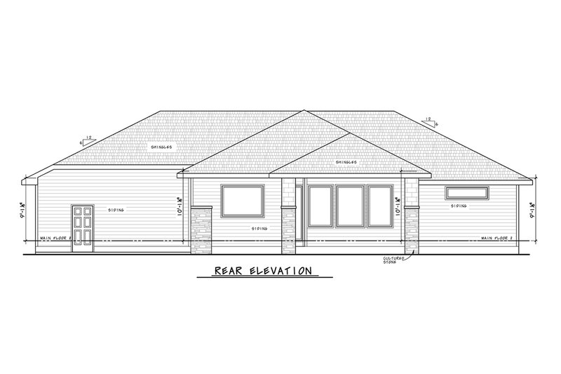 Dream House Plan - Exterior - Rear Elevation 1 for Contemporary House Plan #20-2613 - 2 bed, 2 bath