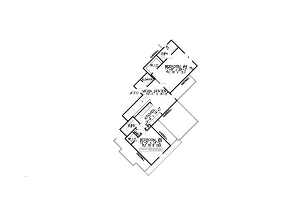 Architectural House Design - Ranch Floor Plan - Upper Floor Plan #54-477