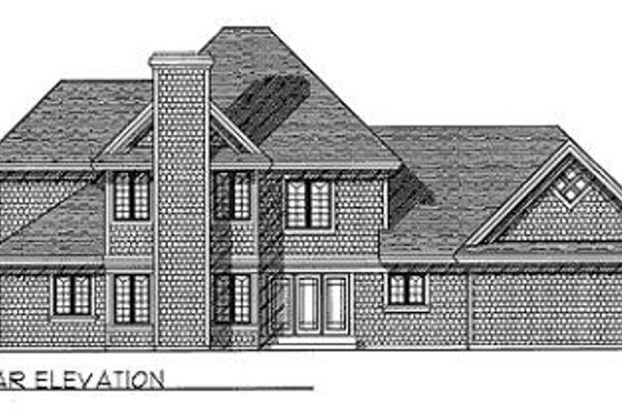 Exterior - Rear Elevation for Southern House Plan #70-422 - 4 bed, 3.5 bath